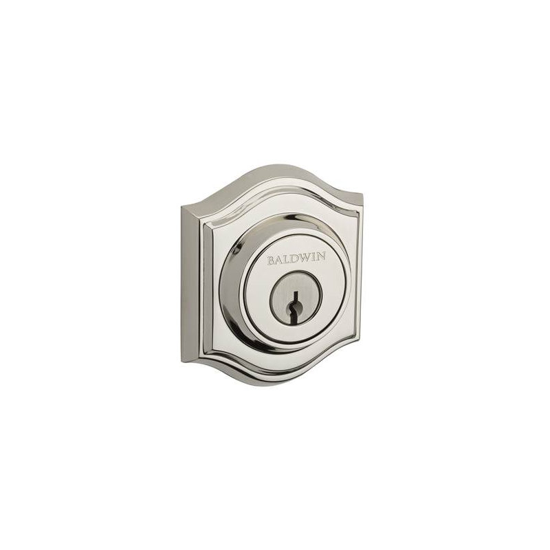Traditional Arch Double Cylinder Deadbolt, Yes, Keyed Different, Polished Nickel