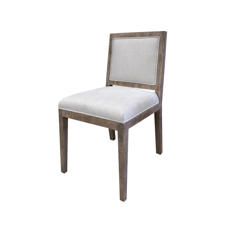 Chaise d'appoint rembourrée à dossier plein Evlynn en crème