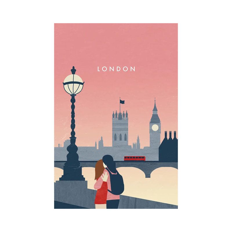 London I 1 Piece Wrapped Canvas Painting, 20.32 cm H x 30.48 cm W
