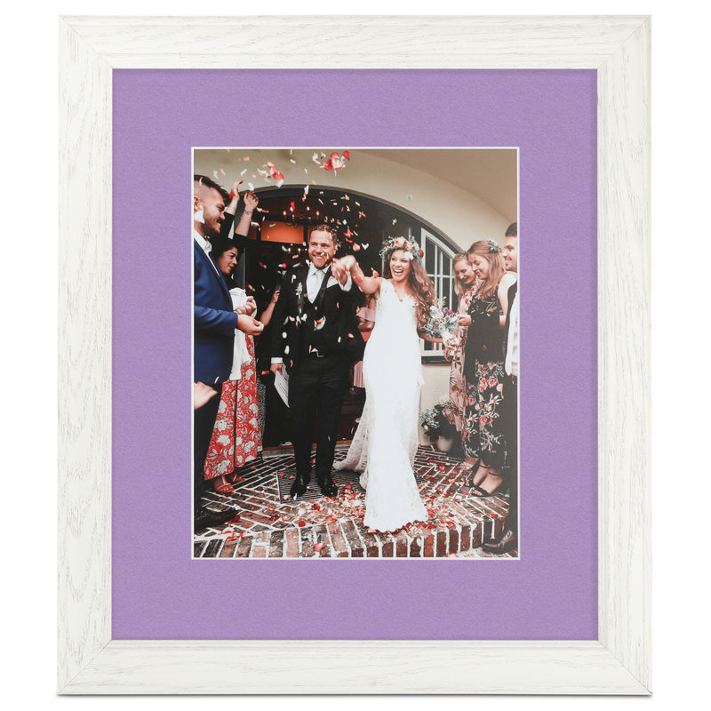 Wood Matte Picture Frame with Mat, Lavender Mist