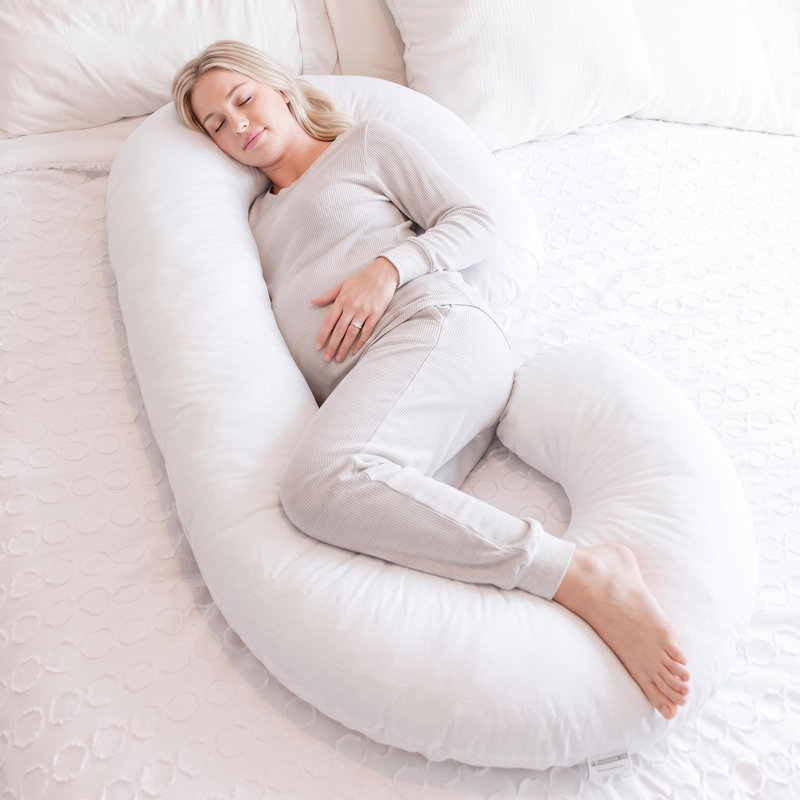 C shape body support pillow with cotton pillow cover