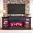 Emonte 3-Sided Glass Fireplace TV Stand, RGB Light & Hiden Flip-up Door-851196572-851196640