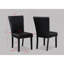 Chaise d'appoint 2 pièces rembourrée avec garniture cloutée et similicuir noir