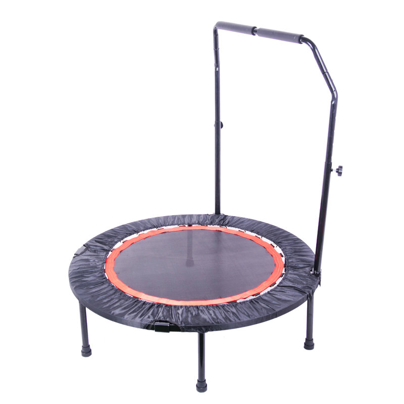 OFIYAA Round Fitness Trampoline with Handlebar, Pink