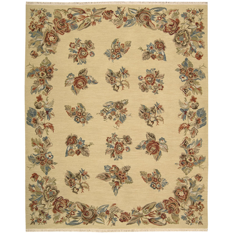 Zinvor Wool Floral Indoor Rug, Rectangle 8'6" x 11'6"