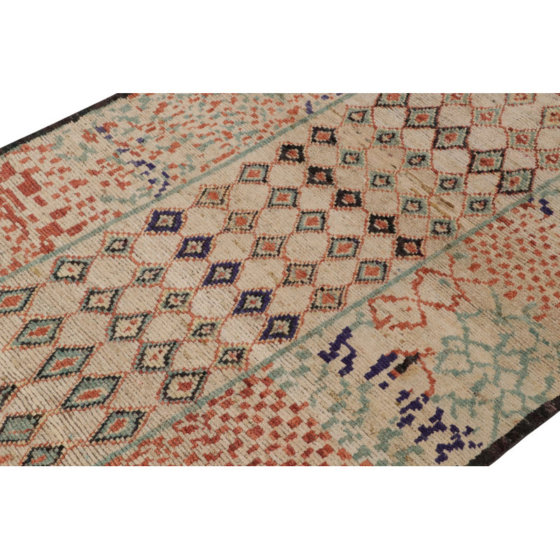 Moroccan Hand Knotted Area Rug, Rectangle 5' x 8'