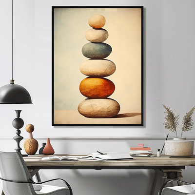 Zen Stones Subtle Serenity I - Spiritual Stone Wall Art Print