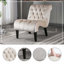 Fauteuil d'appoint sans accoudoirs en velours avec capitonnage et pieds en bois robustes
