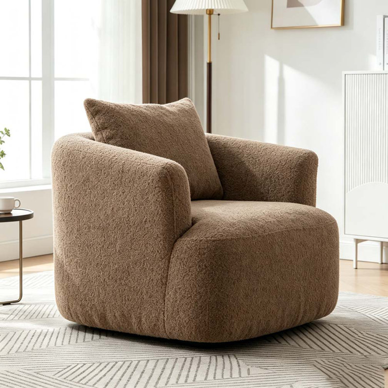Canapé pivotant à 360 °, chaise d'appoint 38,2 po, Marron foncé