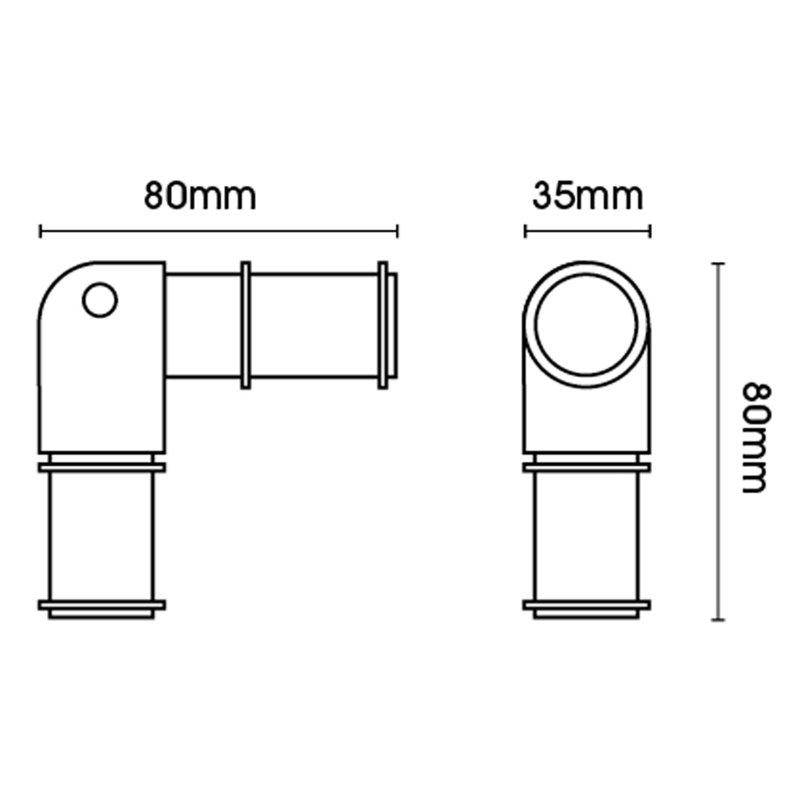 Curtain Hardware Accessory, 8H x 7.30W x 7.30D cm, Stainless Steel