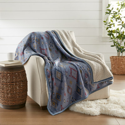Crafted by Catherine Westbrook Velvet Plush Sherpa Throw Oversized 60" x 70"