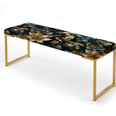 Upholstered Gold Bench