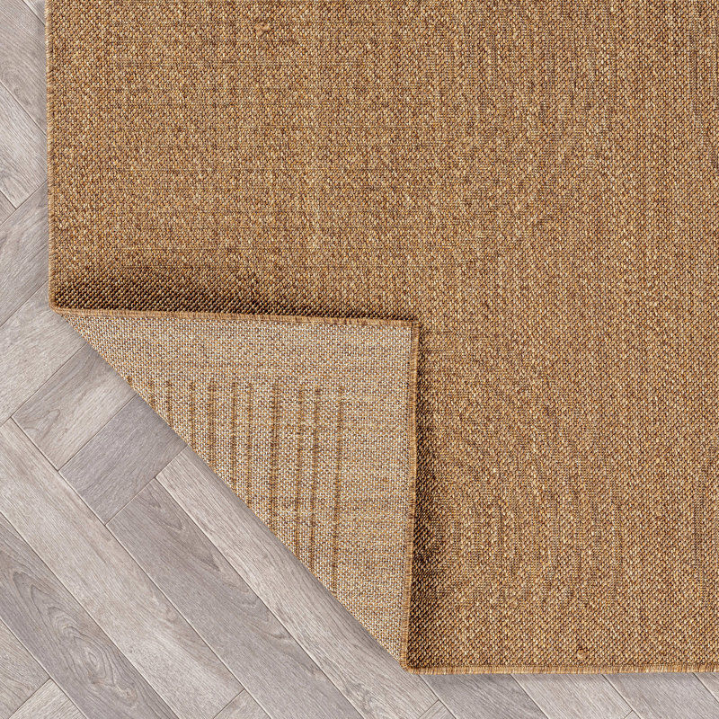 Geometric Border Natural/Jute Easy-Care Indoor/Outdoor Flat Woven Area Rug, Rectangle 7'10" x 10', Natural