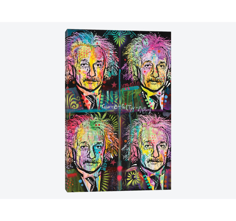 «Einstein 4 Up», impression sur toile, H 40 po x l 26 po x P 1,5 po, Toile tendue, Pas de tapis