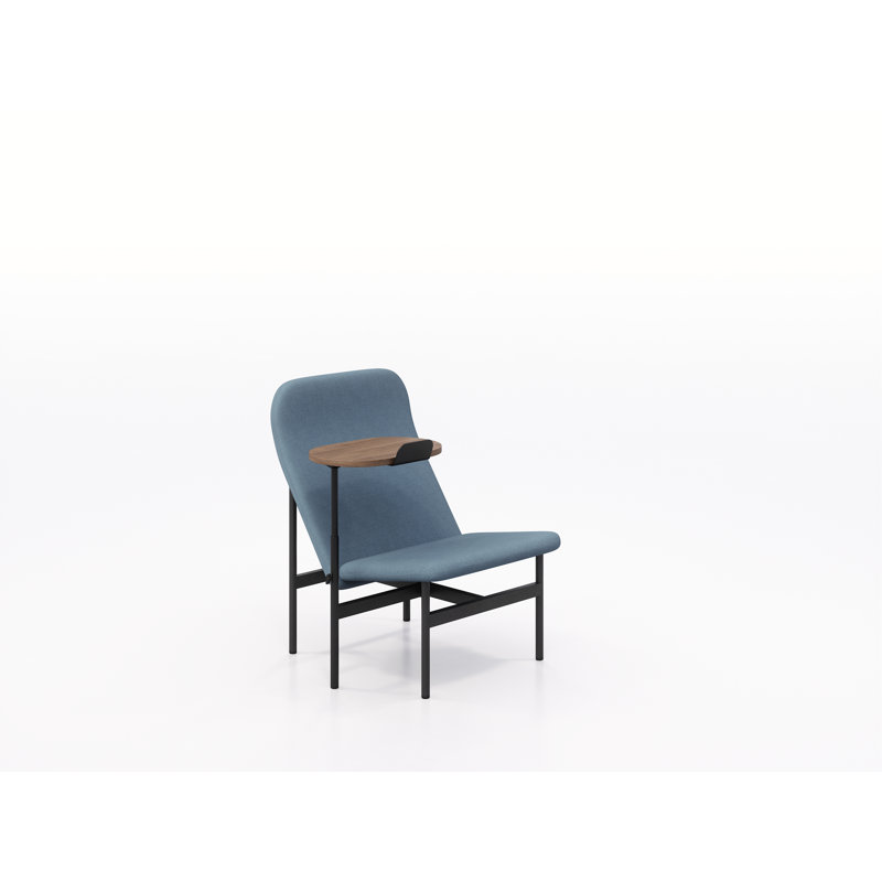 Chaise longue avec table pivotante Avalon, Châtaignier foncé, Brume