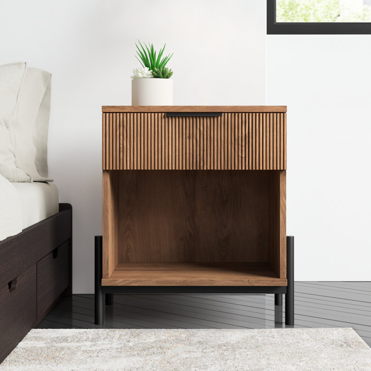 Bracho 1-Drawer Nightstand with Open Cubby