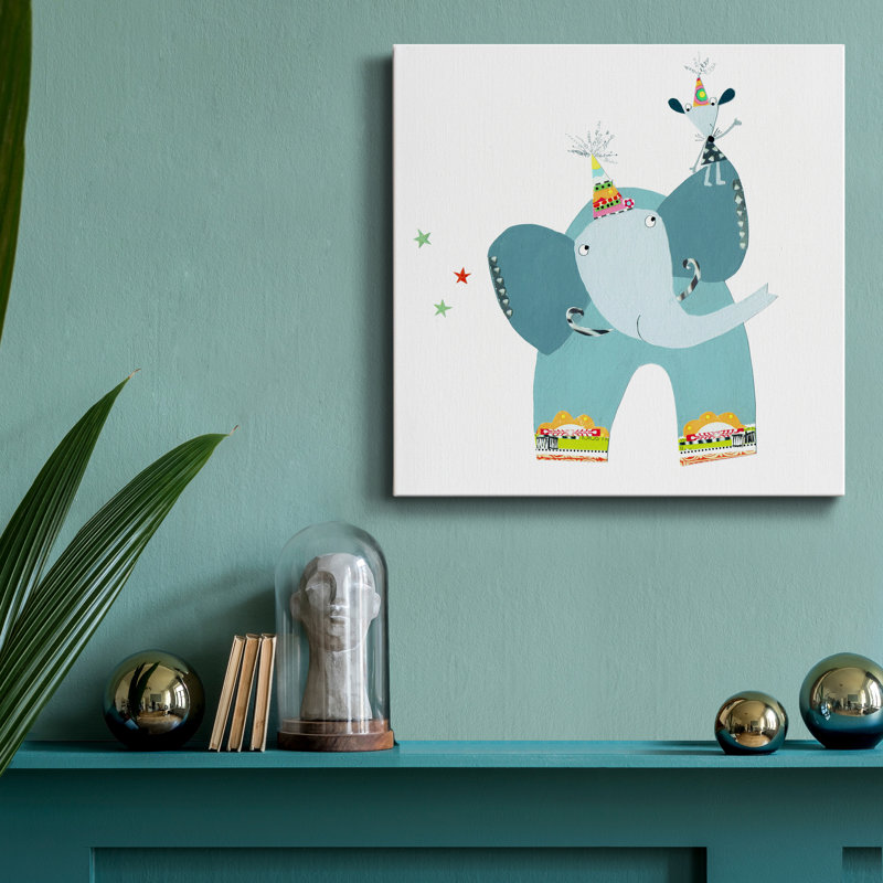 Circus Elephant - impression sur toile tendue, H 16 po x l 16 po x P 1 po