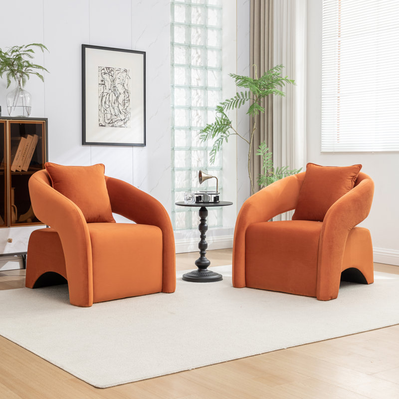 Pinette Upholstered Armchair, Orange
