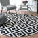 Decca Geometric Handmade Tufted Wool Black/Cream Area Rug