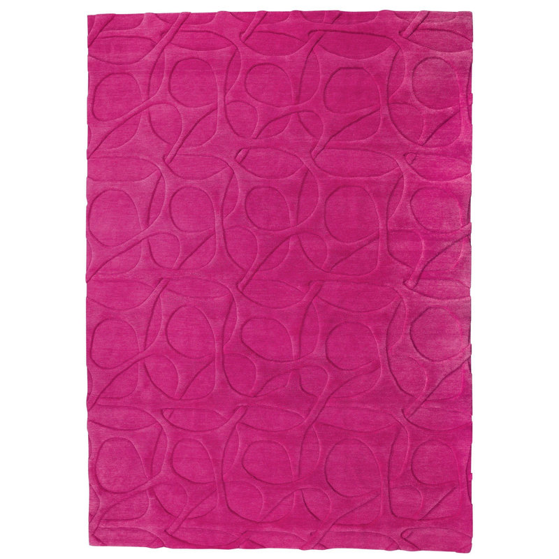 Molecular Wool Area Rug in Pink, Rectangle 9' x 12'