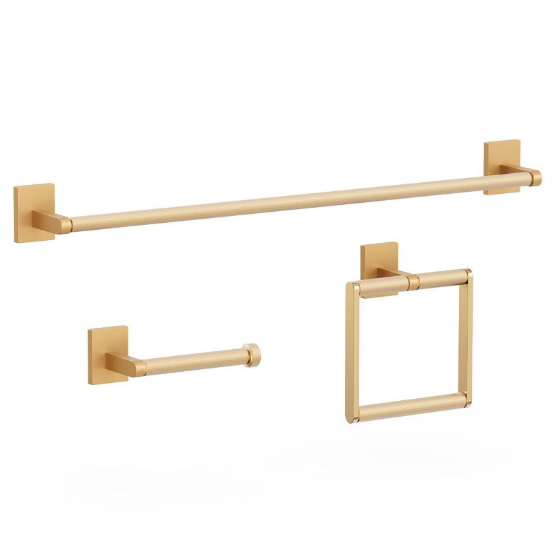 3 - Piece Bathroom Hardware Set, Gold