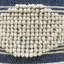 White And Dark Blue Handcrafted Fabric Pouf, Wool Cotton Material, 16X16x16", 250Lb Capacity, Spot Clean, Beads Filling Cylindrical Pouf In Blue, 16"X16"X16",