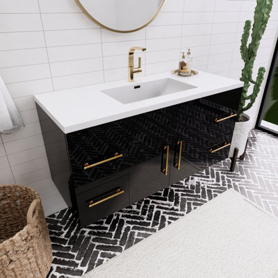 Spring Single Bathroom Vanity with Acrylic Top