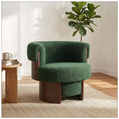 Fauteuil demi-tonneau rotatif moderne courbé et sculptural