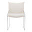 Ensemble de deux fauteuils de salle à manger rembourrés blancs et argentés-126282572