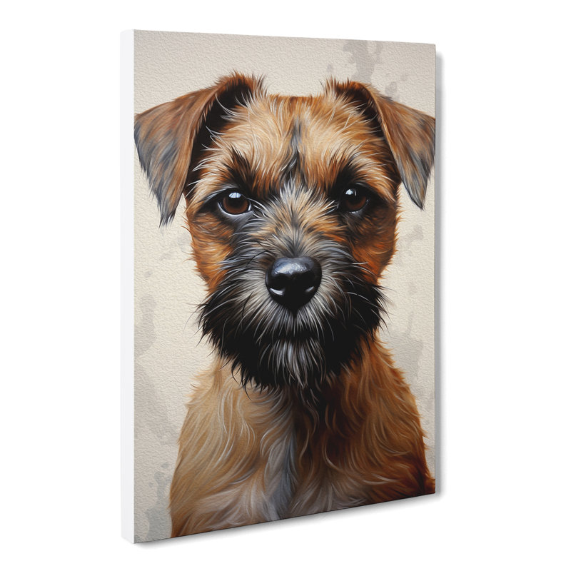 Border Terrier Neo-Plasticism - Print, 60cm H x 40cm W x 3cm D