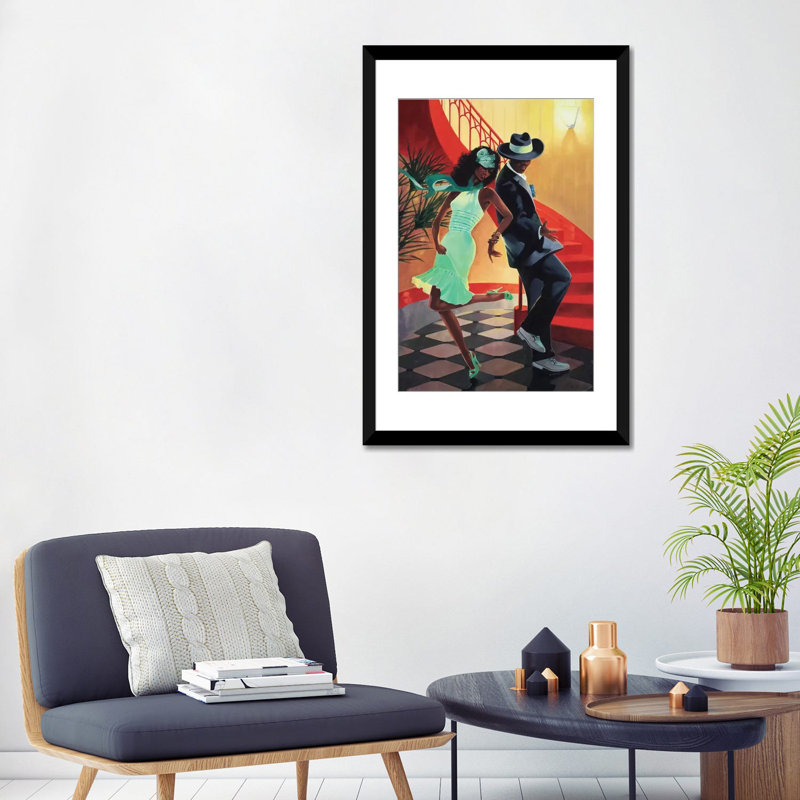 «Night Out IV», reproduction d'impression sur toile, H 24 po x l 16 po x P 1 po, Papier d'art encadré noir, Blanc