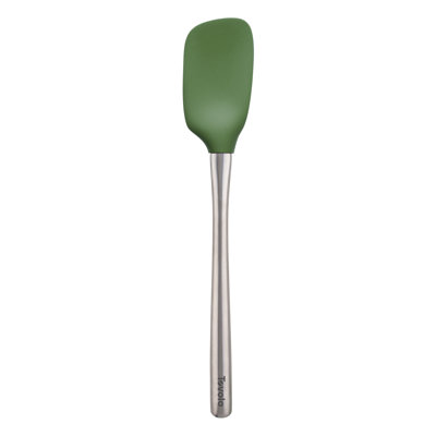 Tovolo Flex-Core Stainless Steel Handled Spoonula, Silicone Spoon Spatula Head With Ergonomic Grip Stainless Steel Handle, Dishwasher-Safe Kitchen Utensil