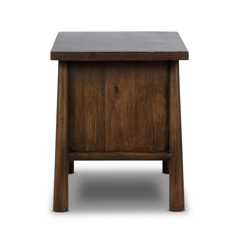 Freddie 2 - Drawer Solid Wood Nightstand, Brown