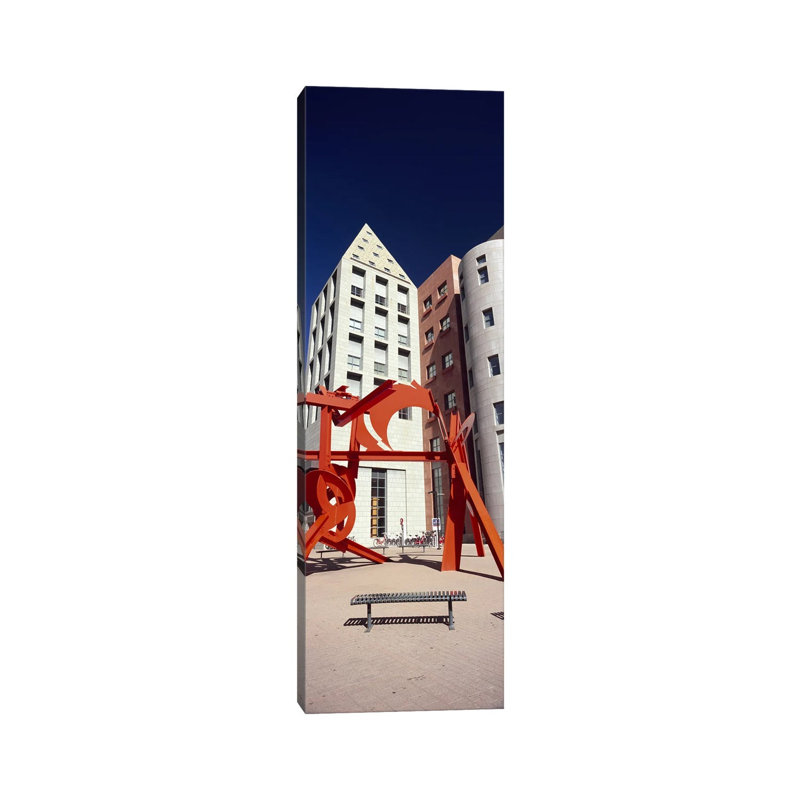 Lao Tzu Sculpture In A City, Denver City, Denver, Colorado, USA - Wrapped Canvas Panoramic Print