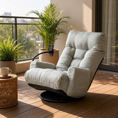 Fauteuil pivotant moderne en sherpa avec fauteuil inclinable et confortable pour le salon