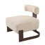 Fauteuil lounge Solven de style moderne du milieu du siècle, sans accoudoirs, avec piètement en bois courbé et coussin de dossier cylindrique, idéal pour le salon ou le coin lecture.-135338026-135338028