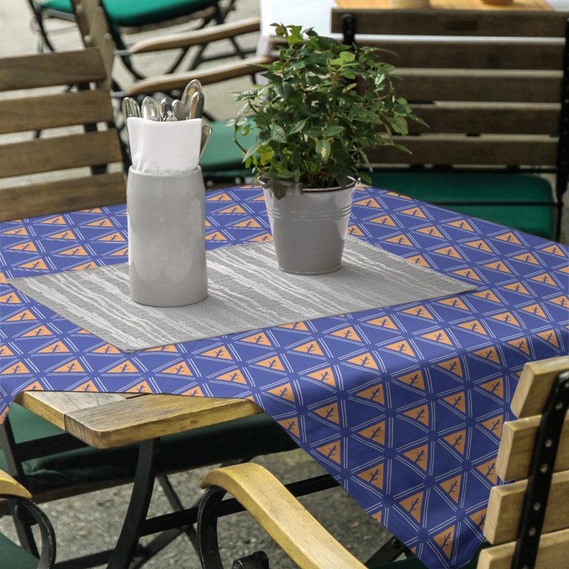 Nappe d’arbre minimaliste classique Barbra, Bleu / Orange