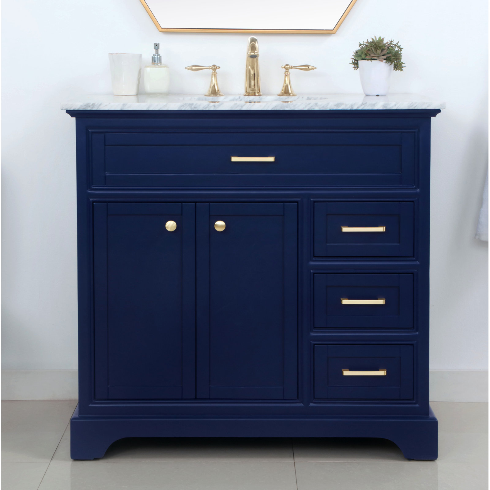 Hermes 36'' Single Bathroom Vanity, Blue
