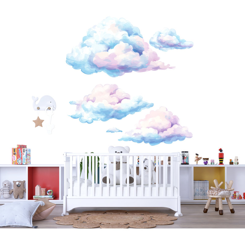 Adhésif décoratif pastel nuage chambre de bébé, H 24 po x l 13 po