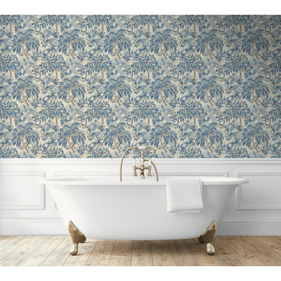 Forest & The Trees Toile 18' L x 20.5" W Peel and stick Wallpaper Roll