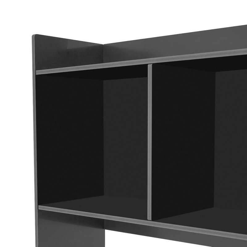 Huche de rangement en PVC avec 6 tablettes pour bureau d'ordinateur, Noir, noir, noir, noir