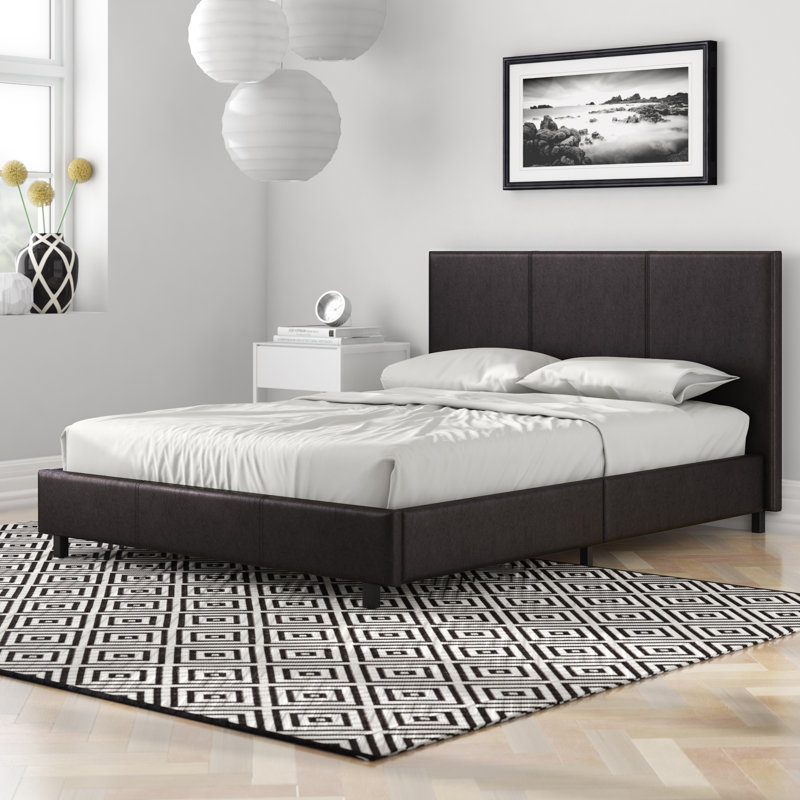 Zavier Upholstered Bed, Brown, Double (4'6)