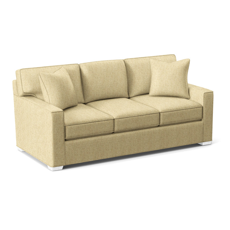 Ellora Upholstered 81'' Sofa, Frost White Finish, Basic Navy; 0317-61