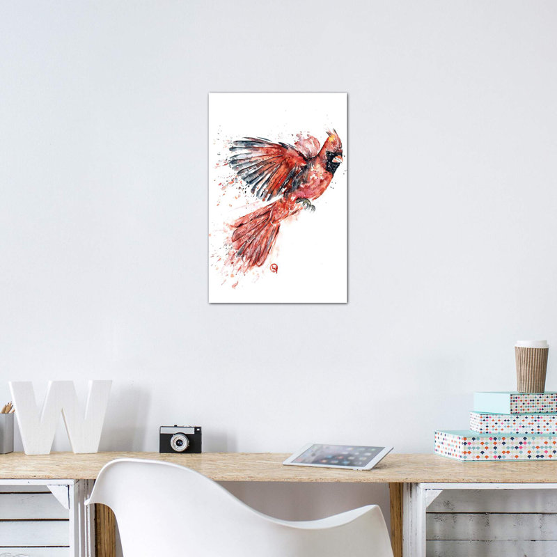«Cardinal» par Lisa Whitehouse - impression d'art graphique, Pas de tapis, Toile tendue, H 26 po x l 18 po x 1,5 po