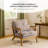 Mid Century Solid Wood Accent Chair Chenille Armchair-1512410010