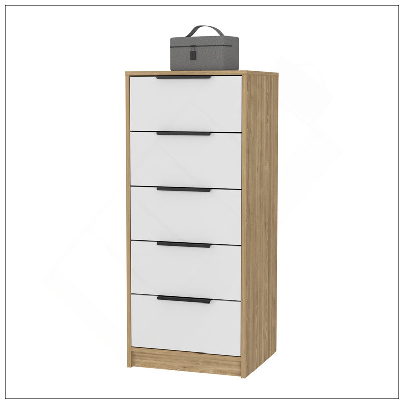 Washington Five Drawer Dresser, Light Oak/White