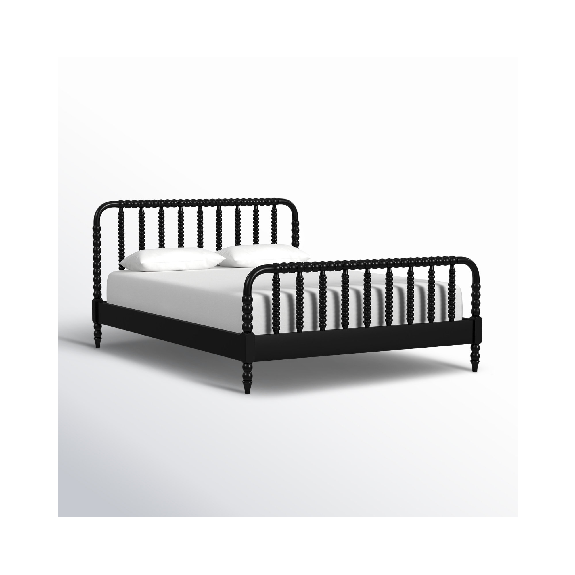 Benbrook Wood Spindle Bed, Black, Queen