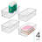 iDesign Set of 4 Plastic Pantry Bin for Kitchen Organizing - Clear