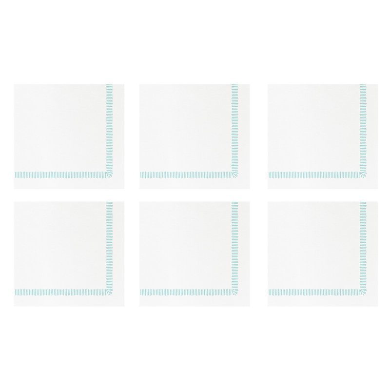 Ensemble de 20 serviettes de table Furniture, Turquoise, 5 po carré