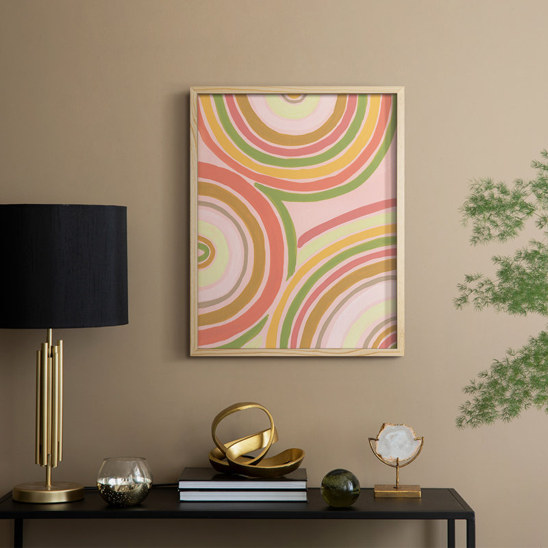 «Abstract Rainbow II», reproduction encadrée - bois massif, H 11 po x l 9 po
